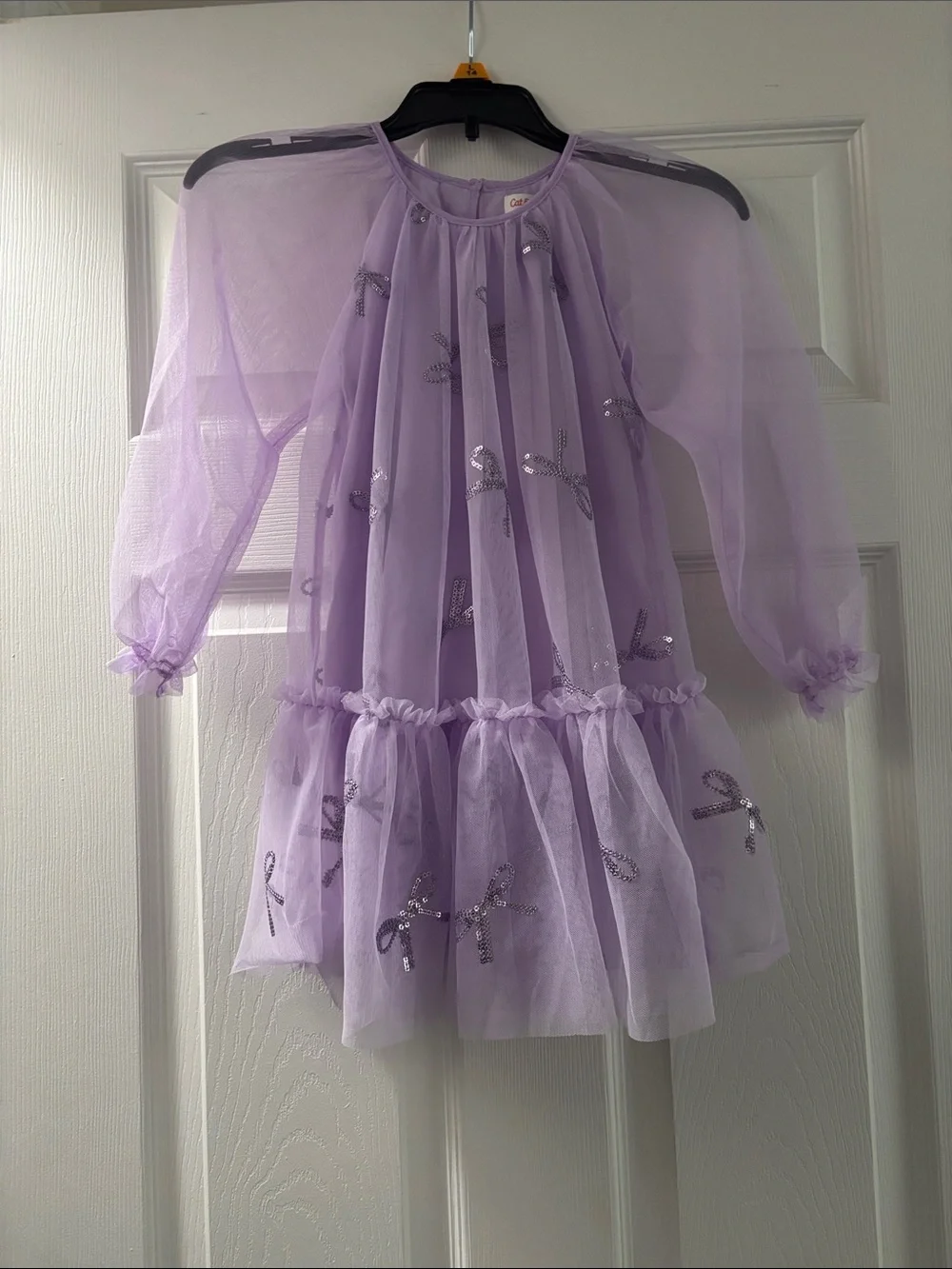 Lilac Tulle Girls' Dress - Sparkle Bow